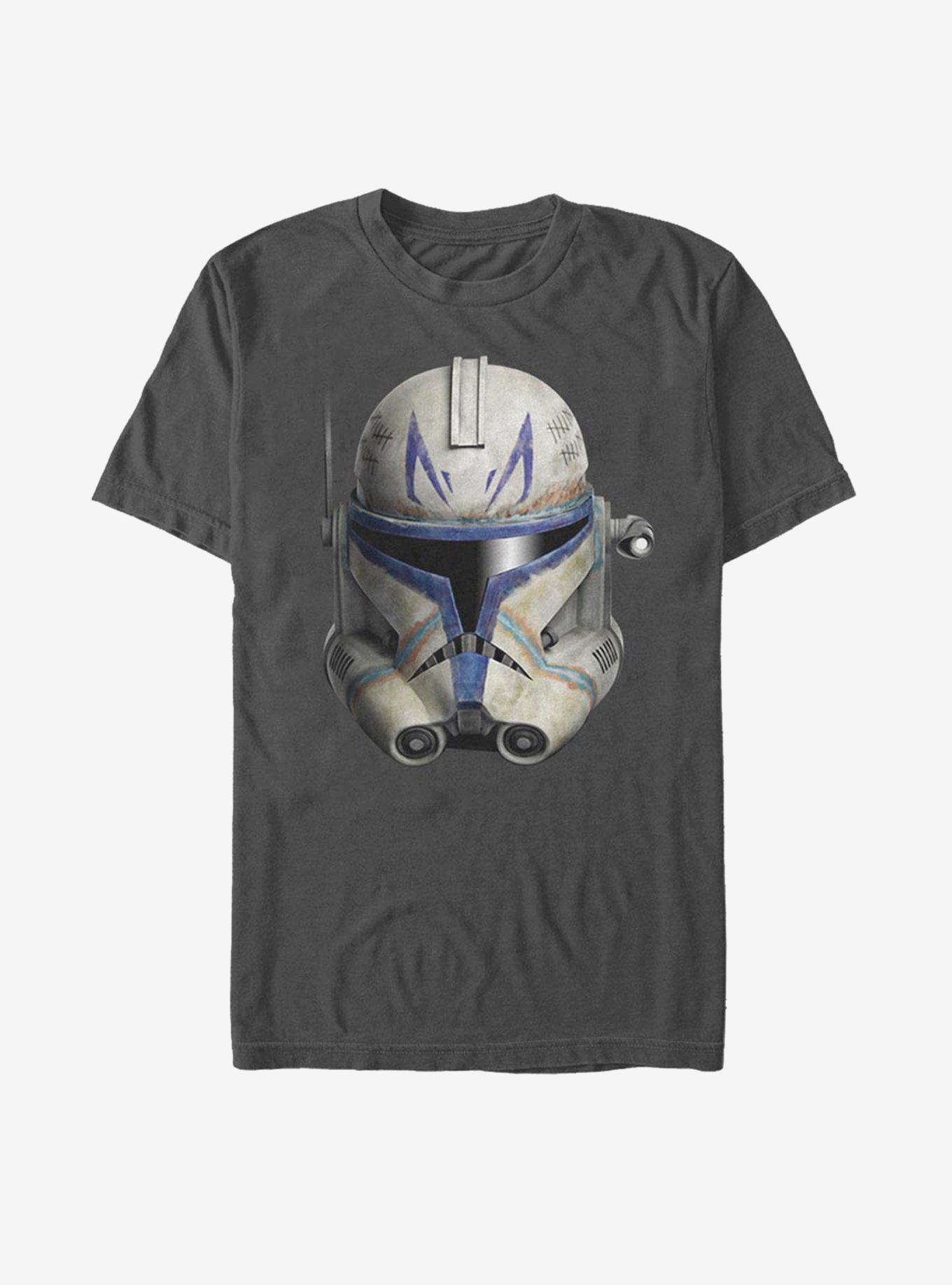 Plus Size Star Wars: The Clone Wars Clone Captain Rex Helmet T-Shirt, CHARCOAL, hi-res