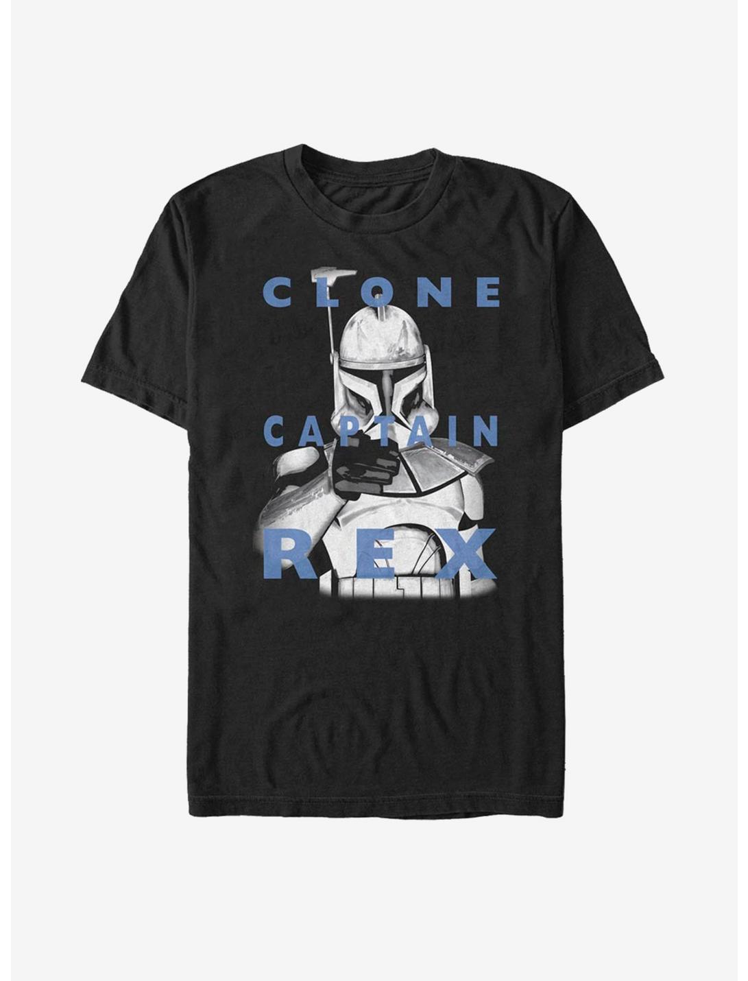 Star Wars: The Clone Wars Clone Captain Rex Text T-Shirt, BLACK, hi-res