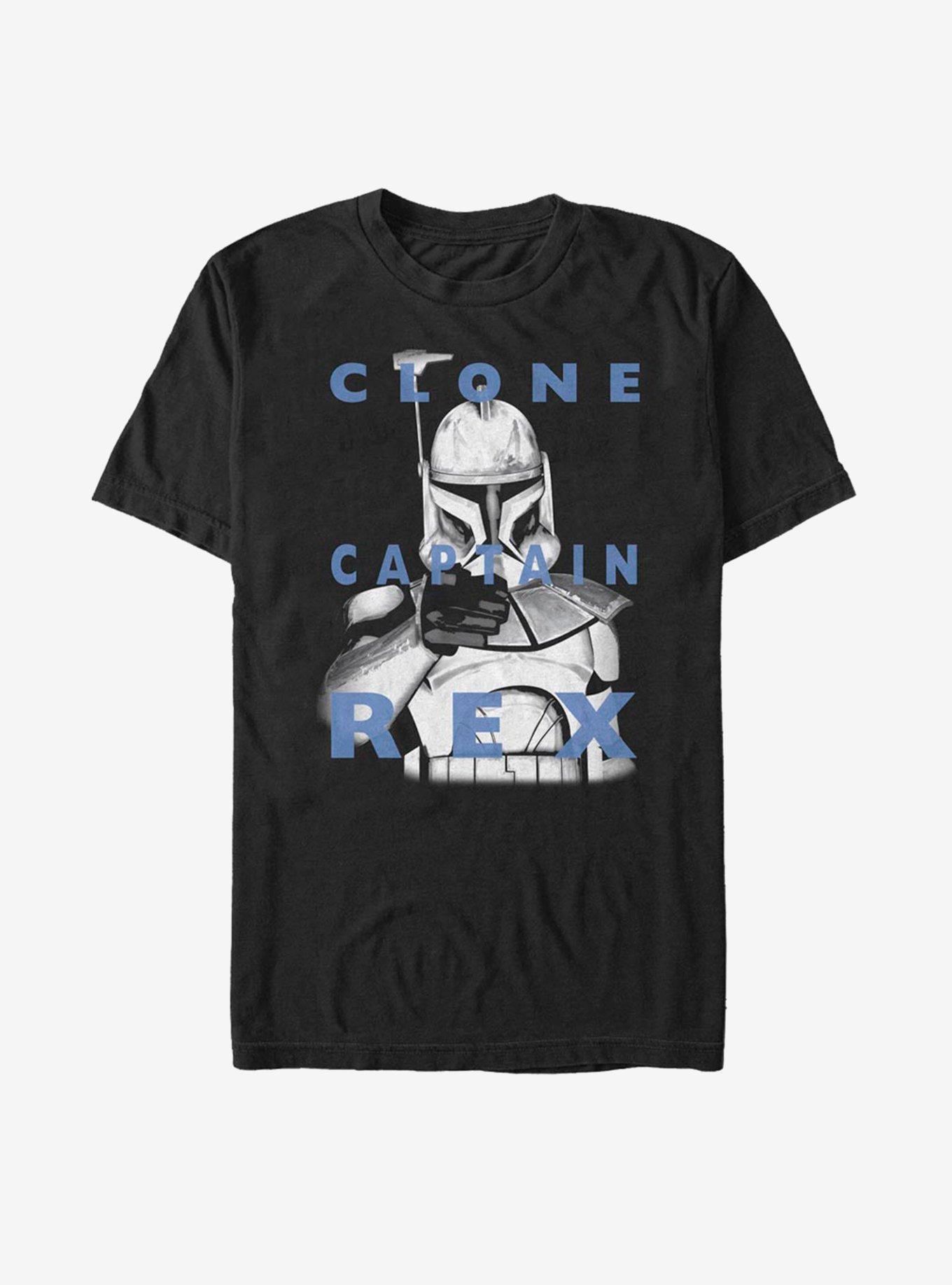 Star Wars: The Clone Wars Clone Captain Rex Text T-Shirt, BLACK, hi-res