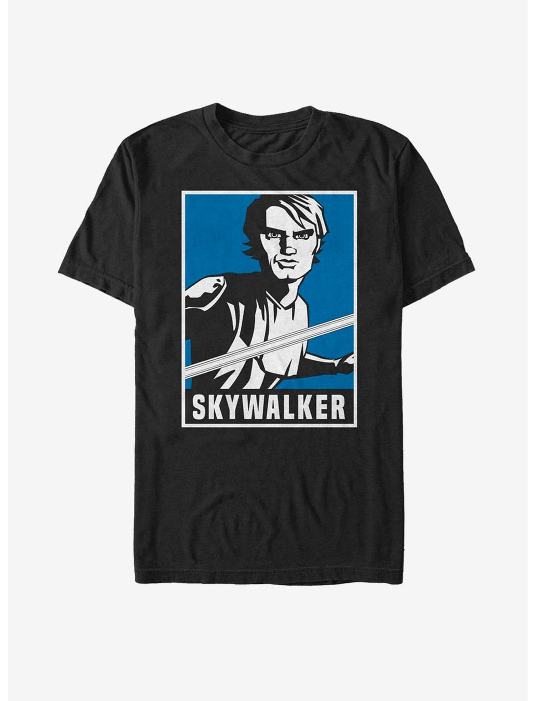 Star Wars: The Clone Wars Skywalker Poster T-Shirt, BLACK, hi-res