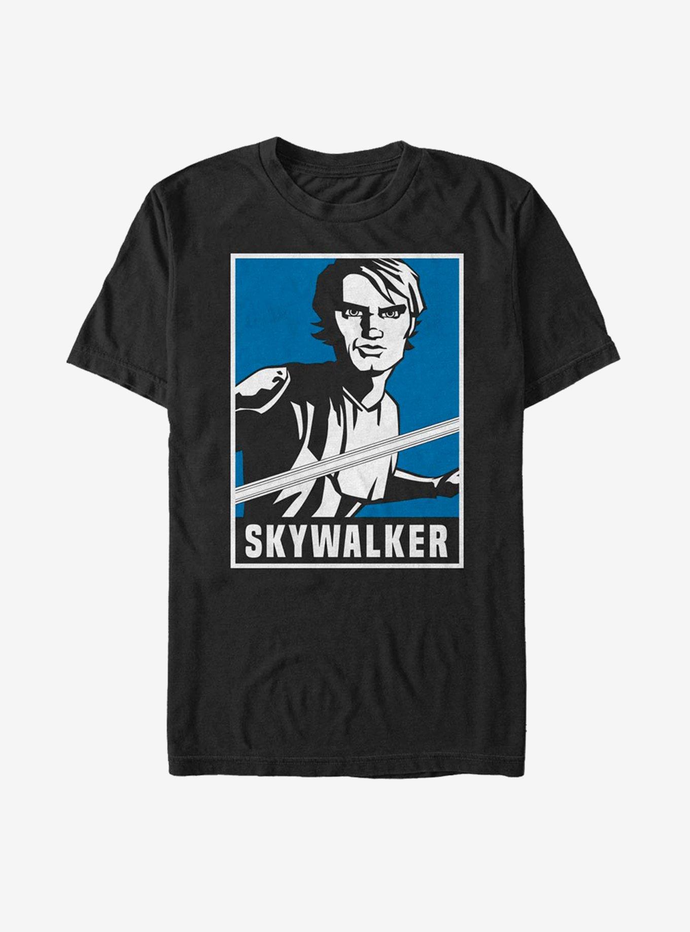 Star Wars: The Clone Wars Skywalker Poster T-Shirt, BLACK, hi-res