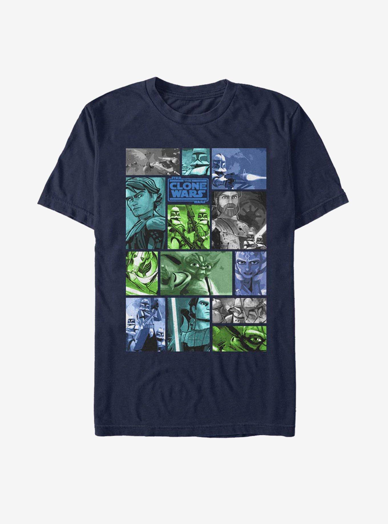 Star Wars: The Clone Wars Story Squares T-Shirt, NAVY, hi-res