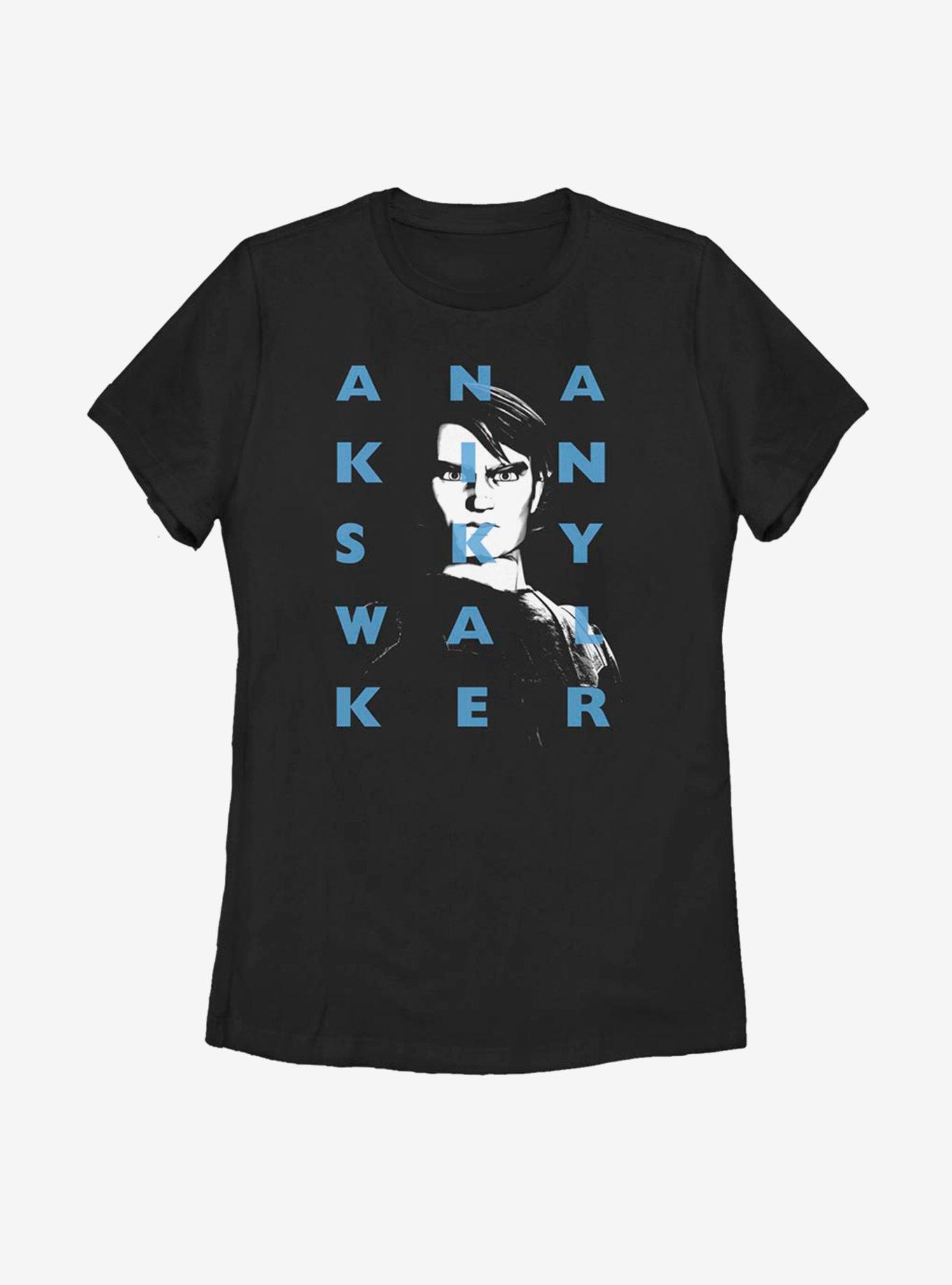 Star Wars: The Clone Wars Anakin Text Womens T-Shirt, BLACK, hi-res