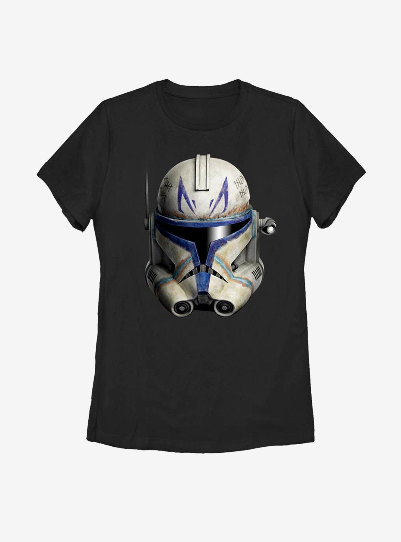 Star Wars: The Clone Wars Clone Captain Rex Helmet Womens T-Shirt, BLACK, hi-res