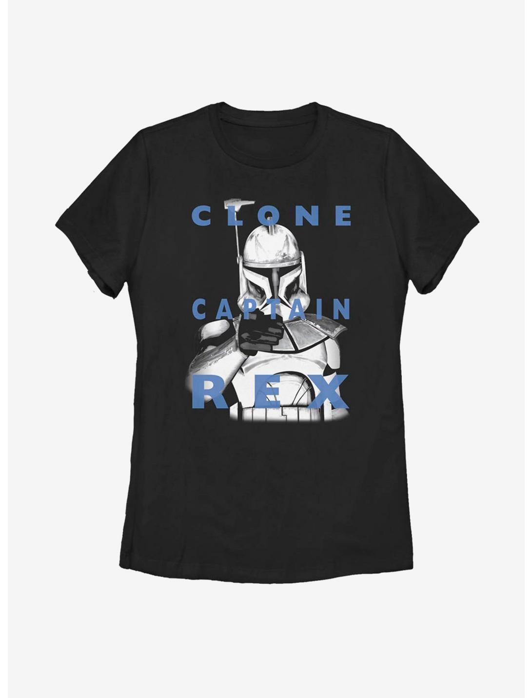 Star Wars: The Clone Wars Clone Captain Rex Text Womens T-Shirt, BLACK, hi-res