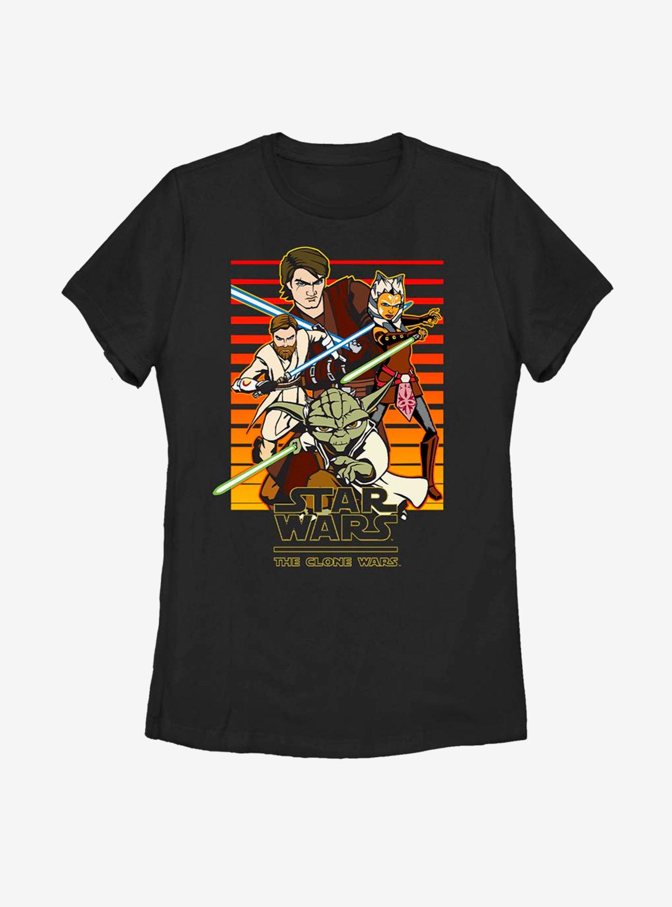 Star Wars: The Clone Wars Heroes Line Up Womens T-Shirt, BLACK, hi-res