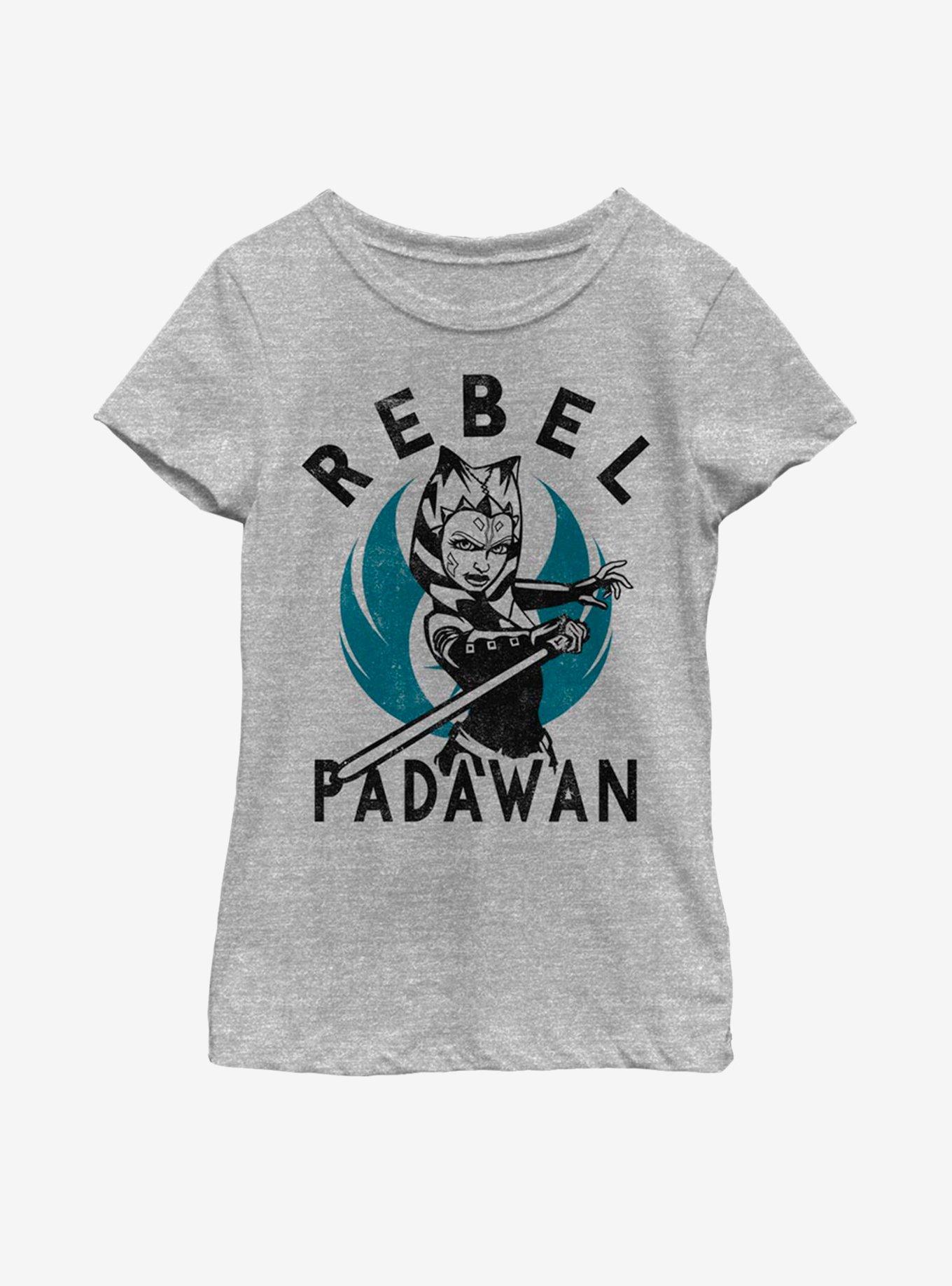 Star Wars: The Clone Wars Ahsoka Rebel Padawan Youth Girls T-Shirt, ATH HTR, hi-res