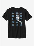 Star Wars: The Clone Wars Anakin Text Youth T-Shirt, BLACK, hi-res