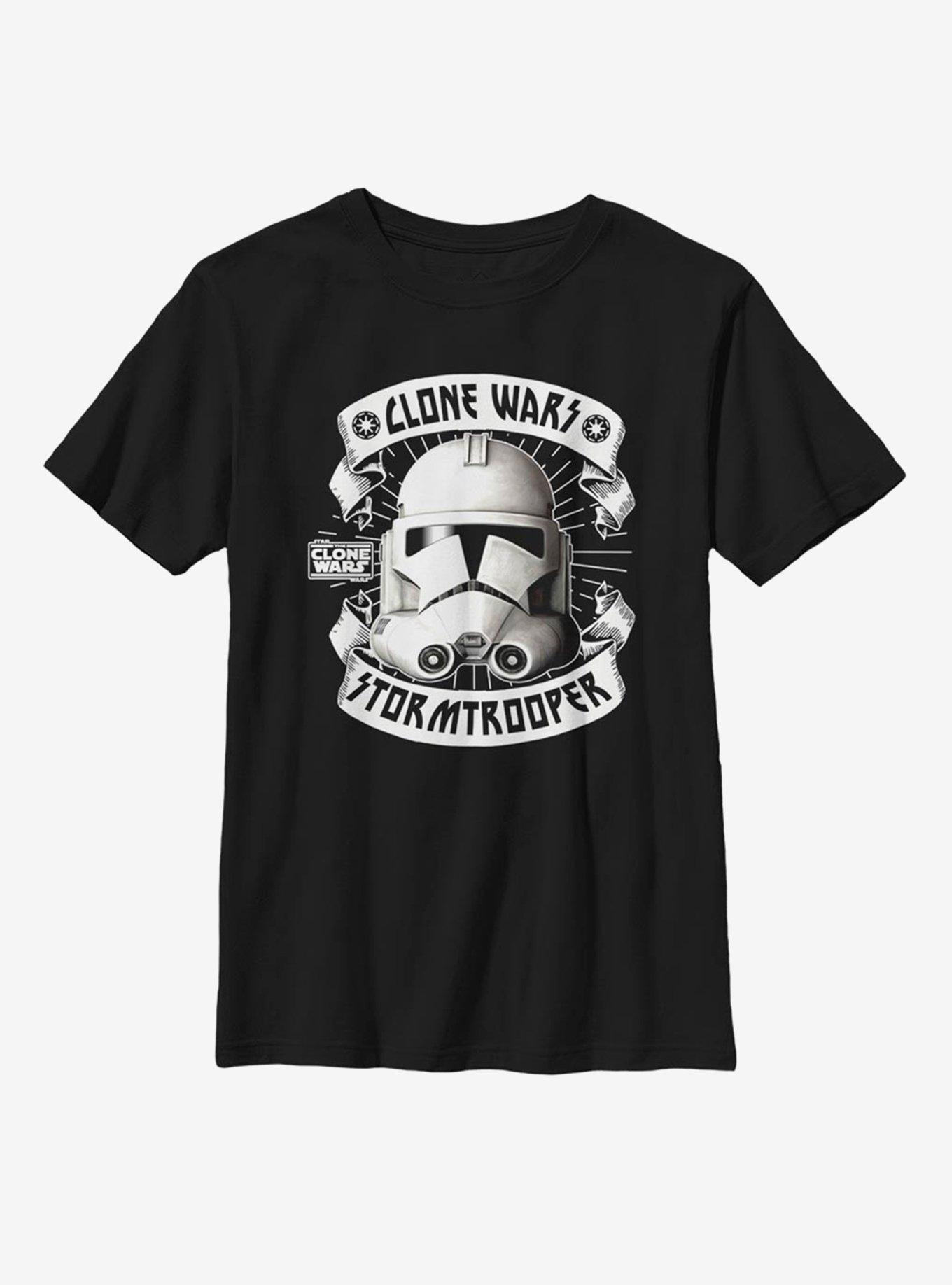 Star Wars: The Clone Wars Banner Trooper Youth T-Shirt, BLACK, hi-res