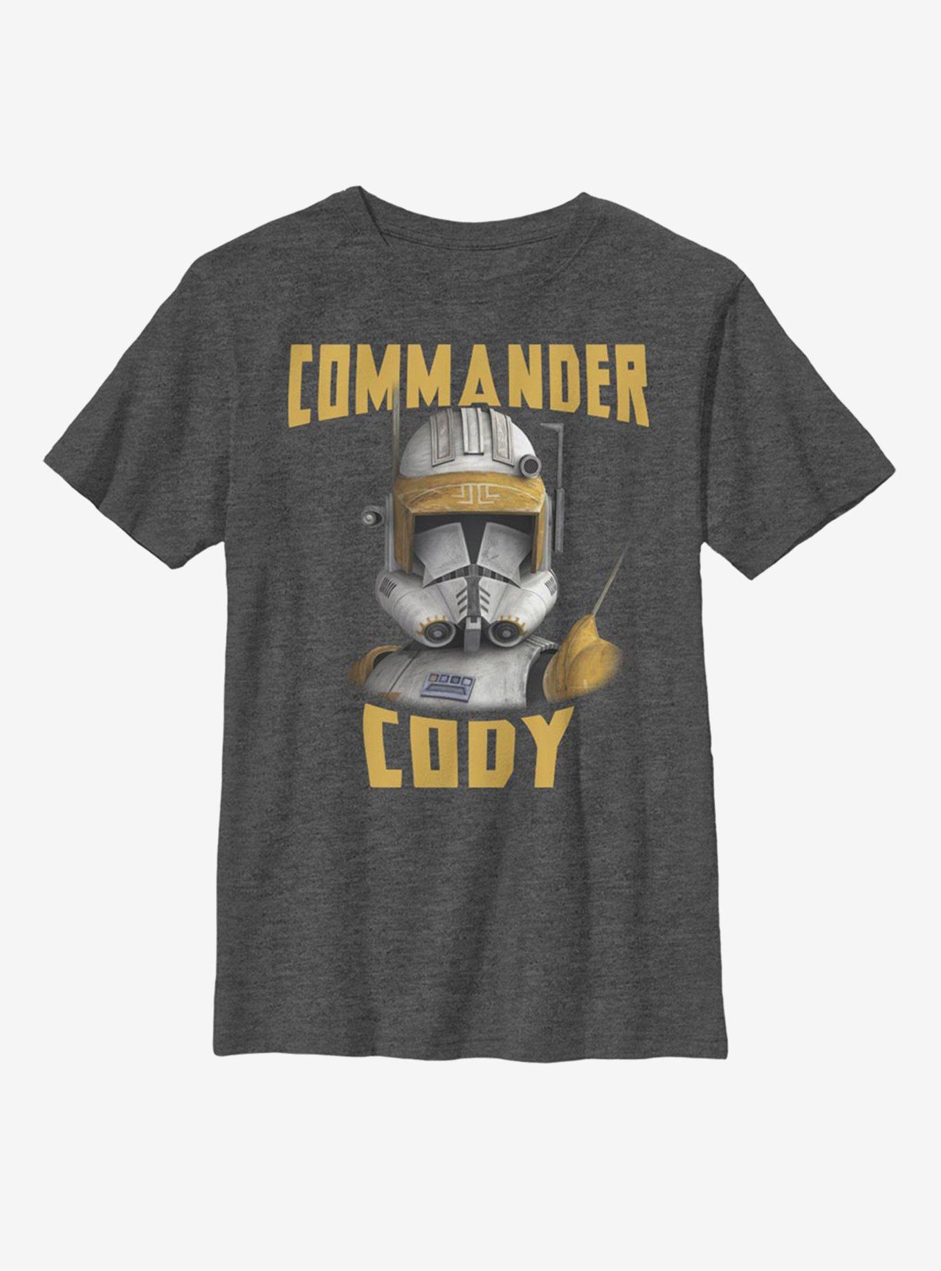 Star Wars: The Clone Wars Commander Cody Face Youth T-Shirt, CHAR HTR, hi-res