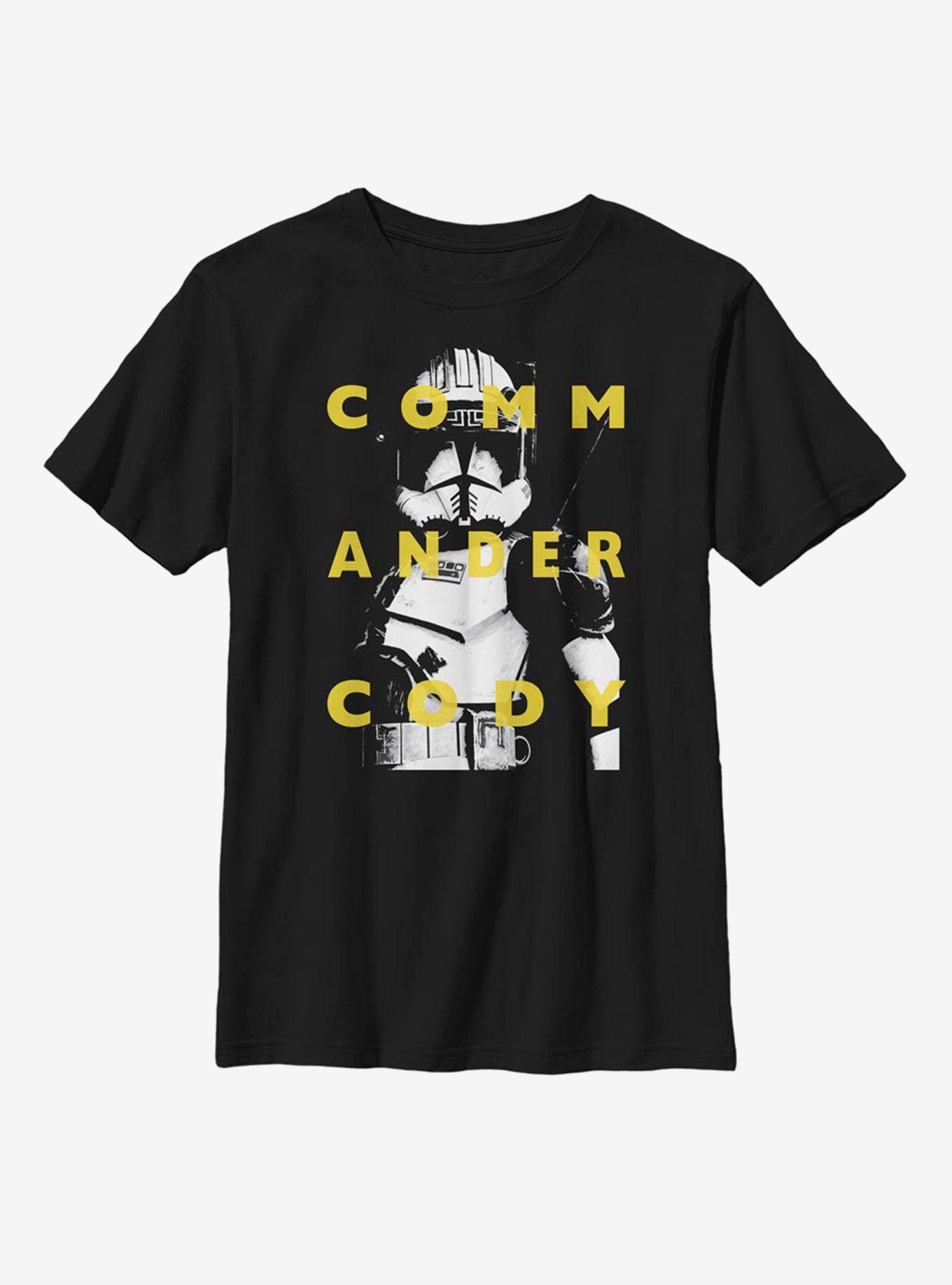 Star Wars: The Clone Wars Commander Cody Text Youth T-Shirt, BLACK, hi-res