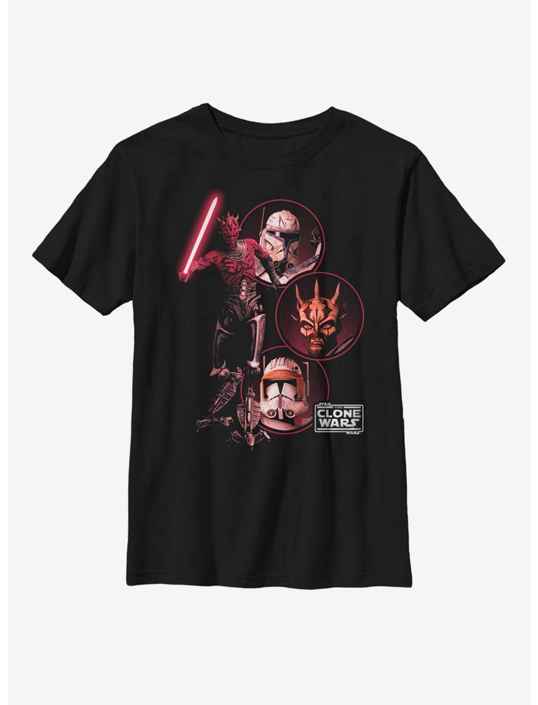 Star Wars: The Clone Wars Dark Side Group Youth T-Shirt, BLACK, hi-res