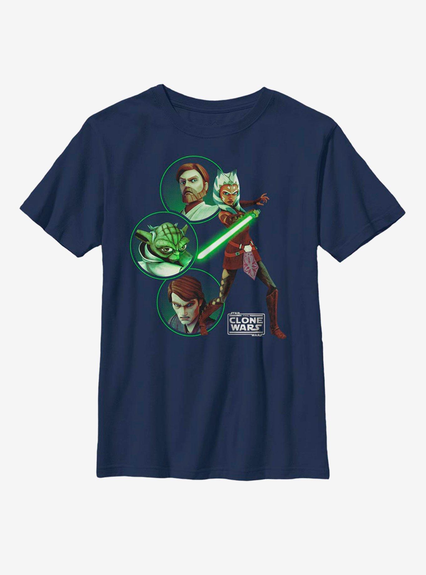 Star Wars: The Clone Wars Light Side Group Youth T-Shirt, NAVY, hi-res