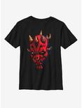 Star Wars: The Clone Wars Maul Face Youth T-Shirt, BLACK, hi-res