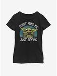 Plus Size Star Wars The Mandalorian The Child Just Sipping Youth Girls T-Shirt, BLACK, hi-res