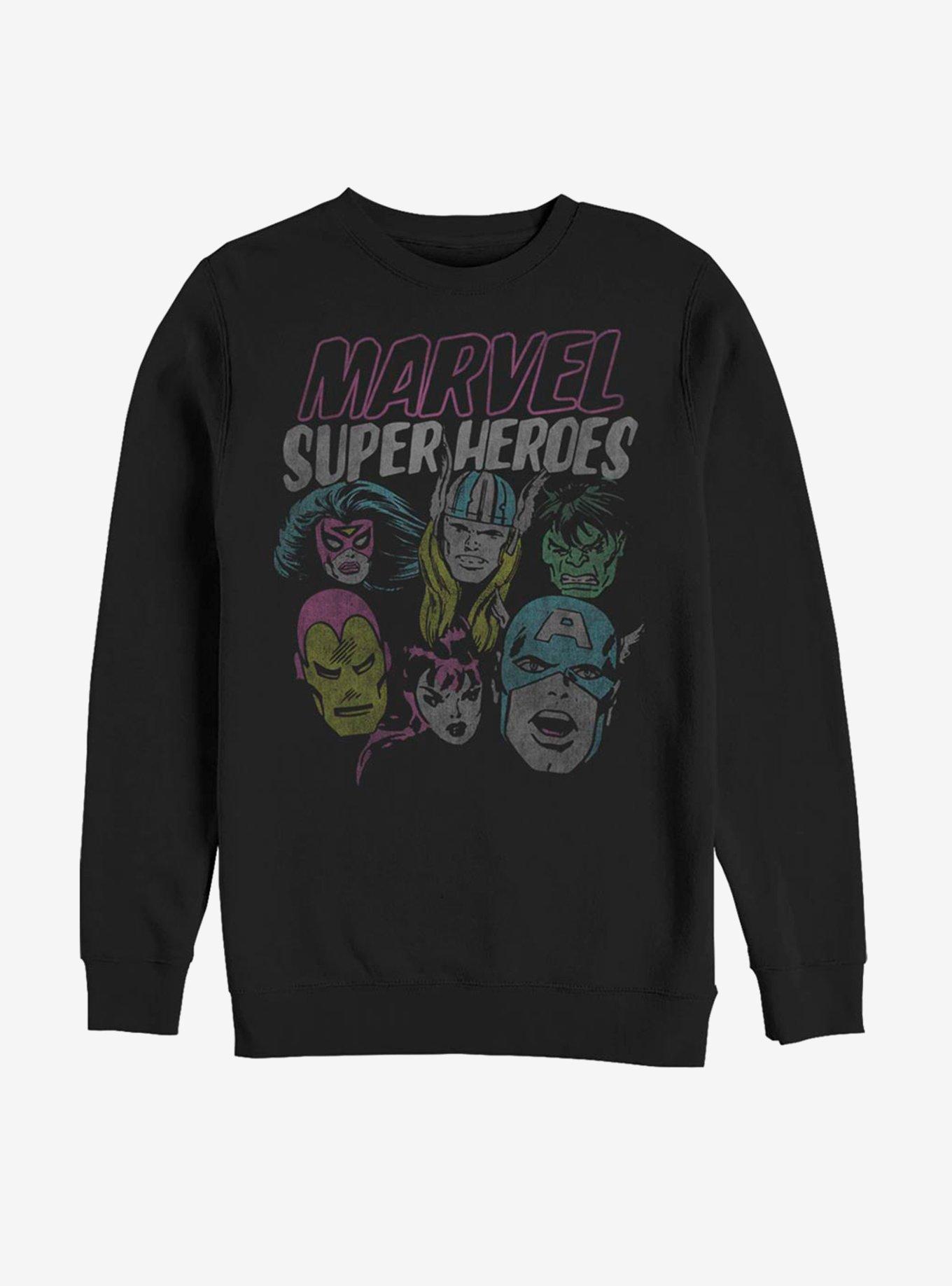 Marvel Avengers Super Heroes Distressed Sweatshirt, , hi-res