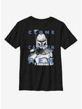 Star Wars: The Clone Wars Clone Captain Rex Text Youth T-Shirt, BLACK, hi-res