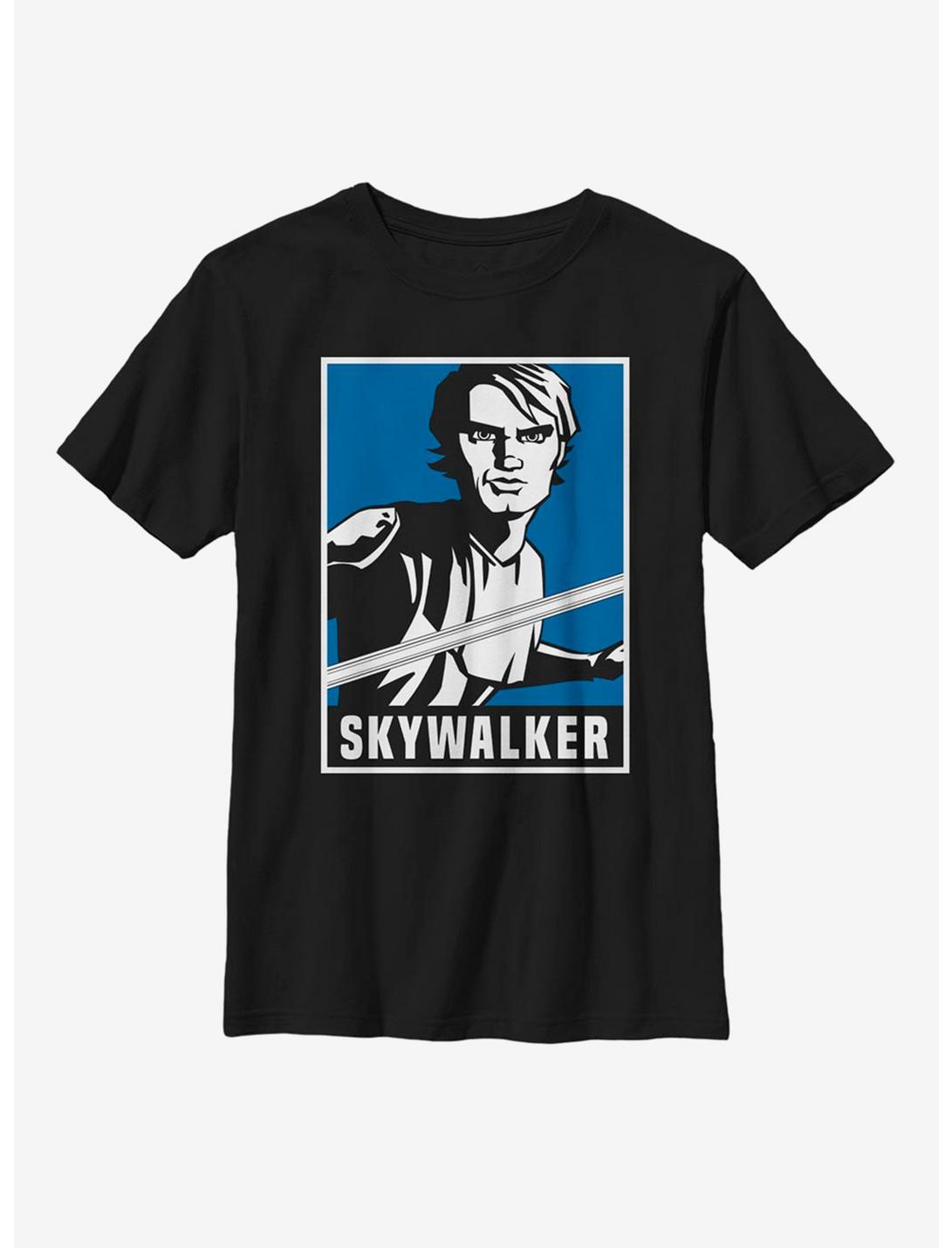 Star Wars: The Clone Wars Skywalker Poster Youth T-Shirt, BLACK, hi-res
