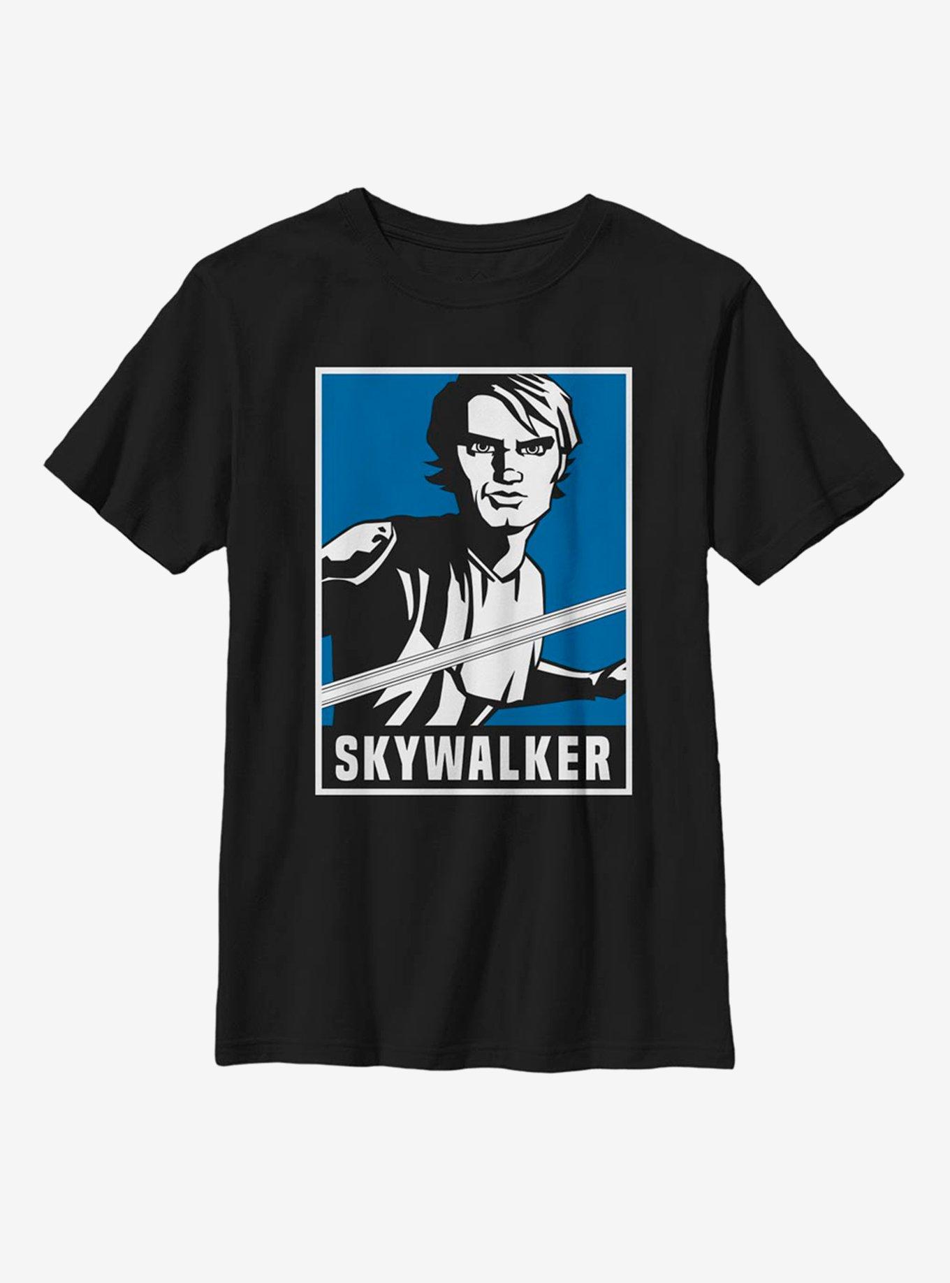 Star Wars: The Clone Wars Skywalker Poster Youth T-Shirt, BLACK, hi-res view 1