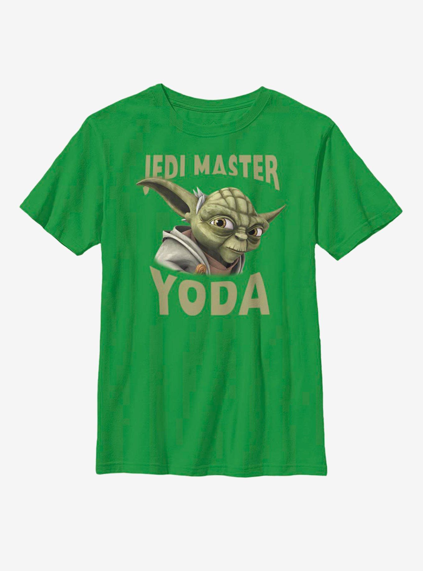 Star Wars: The Clone Wars Yoda Face Youth T-Shirt, KELLY, hi-res view 1