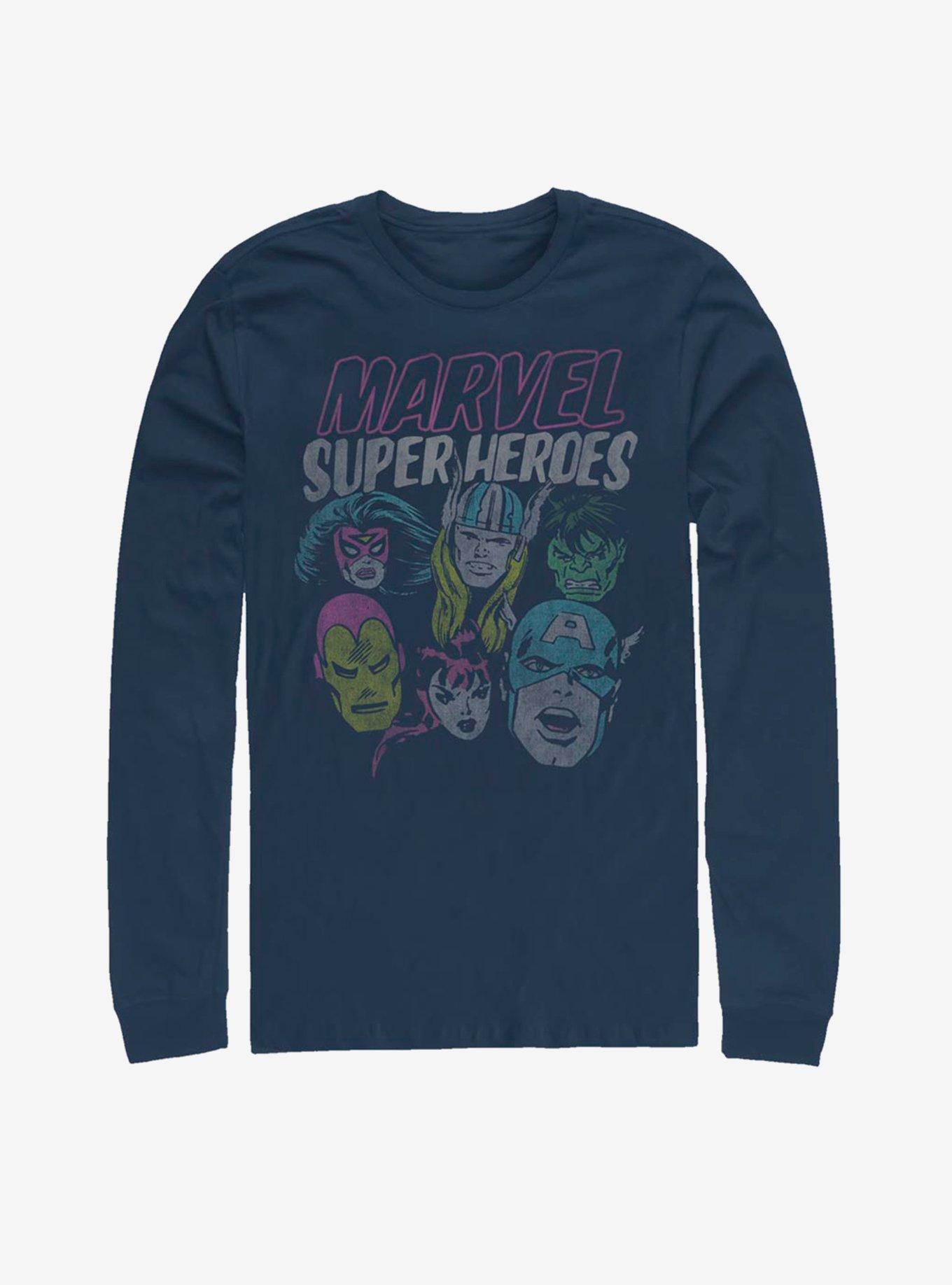 Marvel Avengers Super Heroes Distressed Long-Sleeve T-Shirt, , hi-res