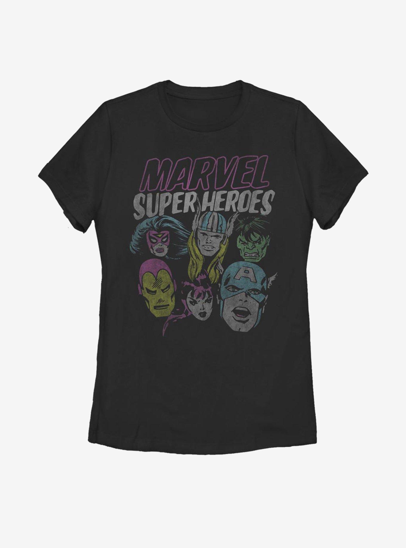 Marvel Avengers Super Heroes Distressed Womens T-Shirt, , hi-res