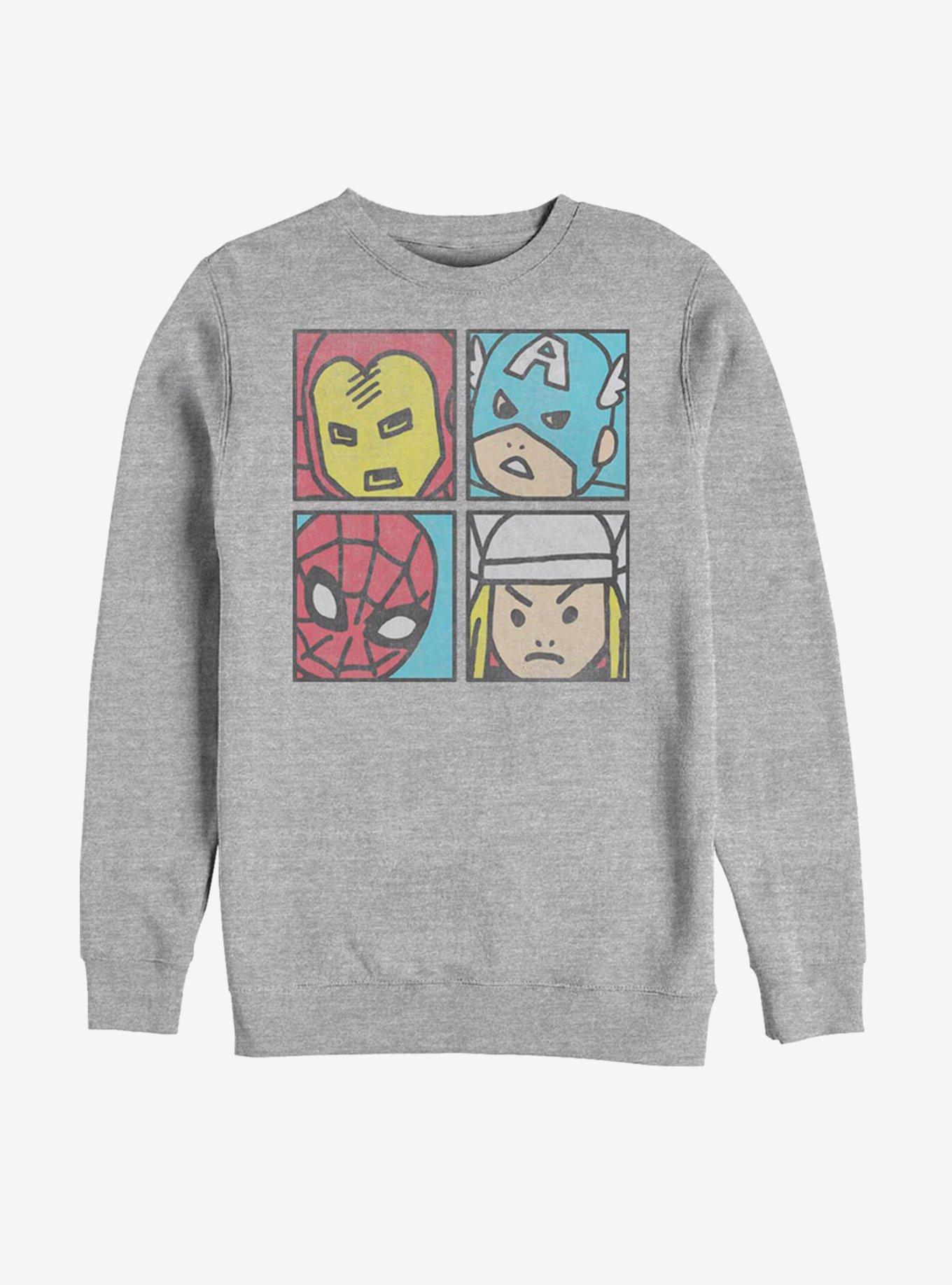 Marvel Avengers Pop Squares Sweatshirt, ATH HTR, hi-res