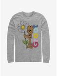 Marvel Guardians Of The Galaxy Picking Flowers Groot Long-Sleeve T-Shirt, ATH HTR, hi-res