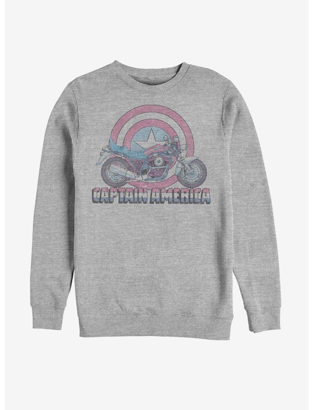 Marvel Captain America Motorcycle Sweatshirt, ATH HTR, hi-res