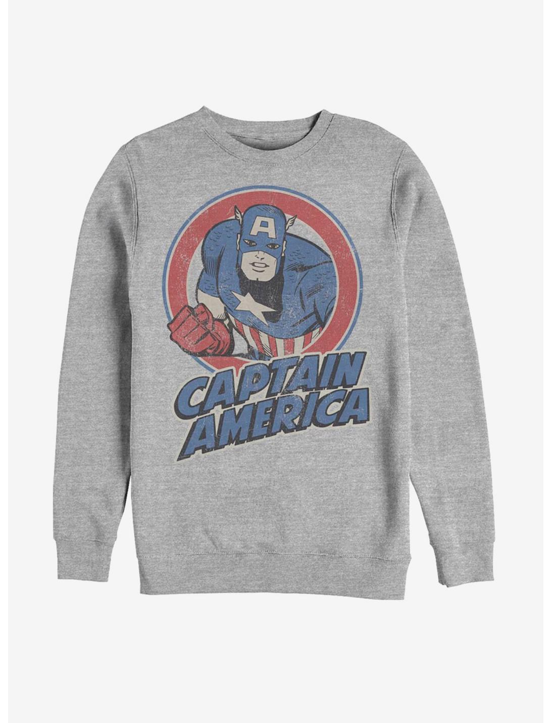 Marvel Captain America Vintage Sweatshirt, ATH HTR, hi-res