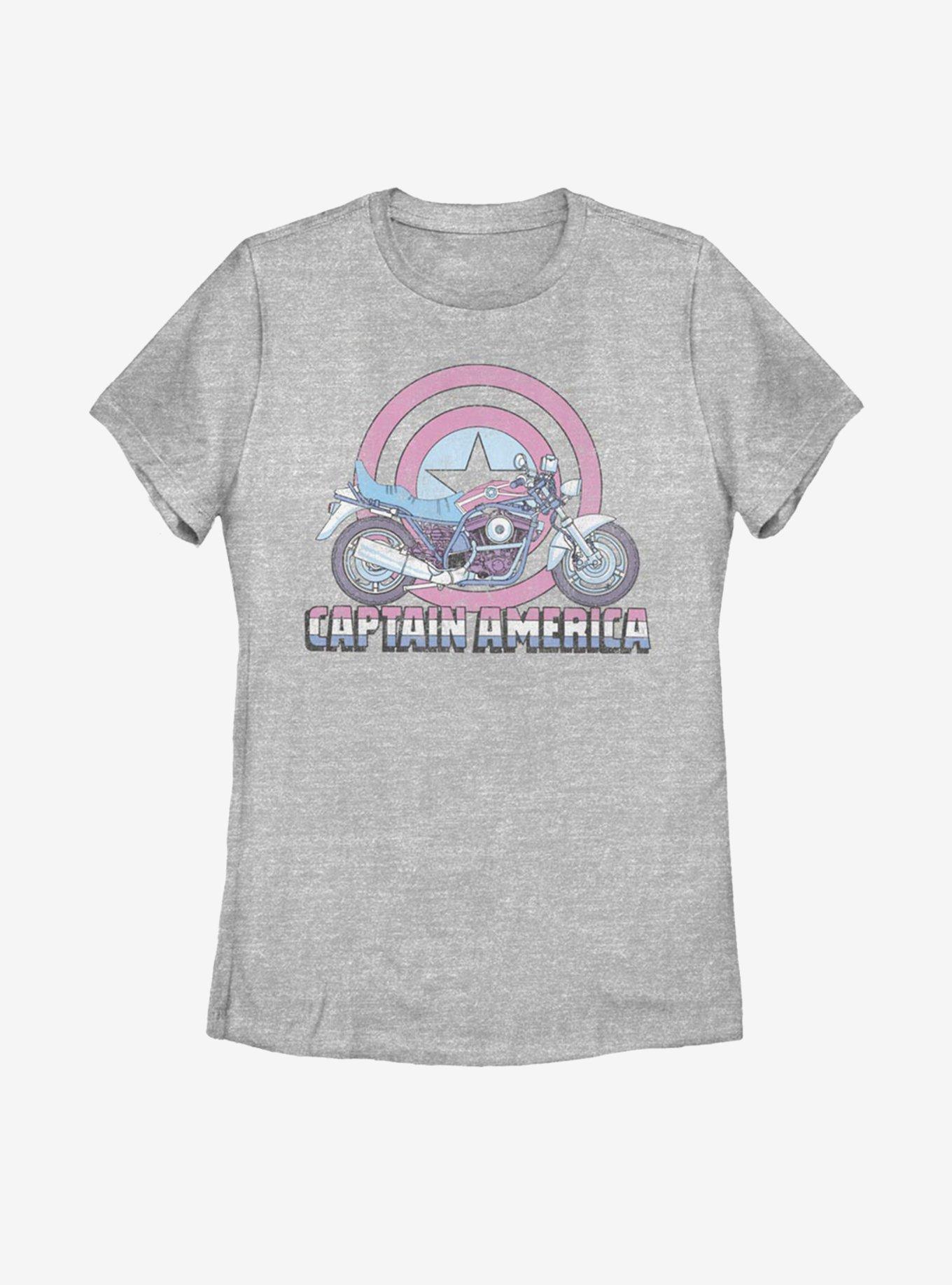 Marvel Captain America Motorcycle Womens T-Shirt, ATH HTR, hi-res