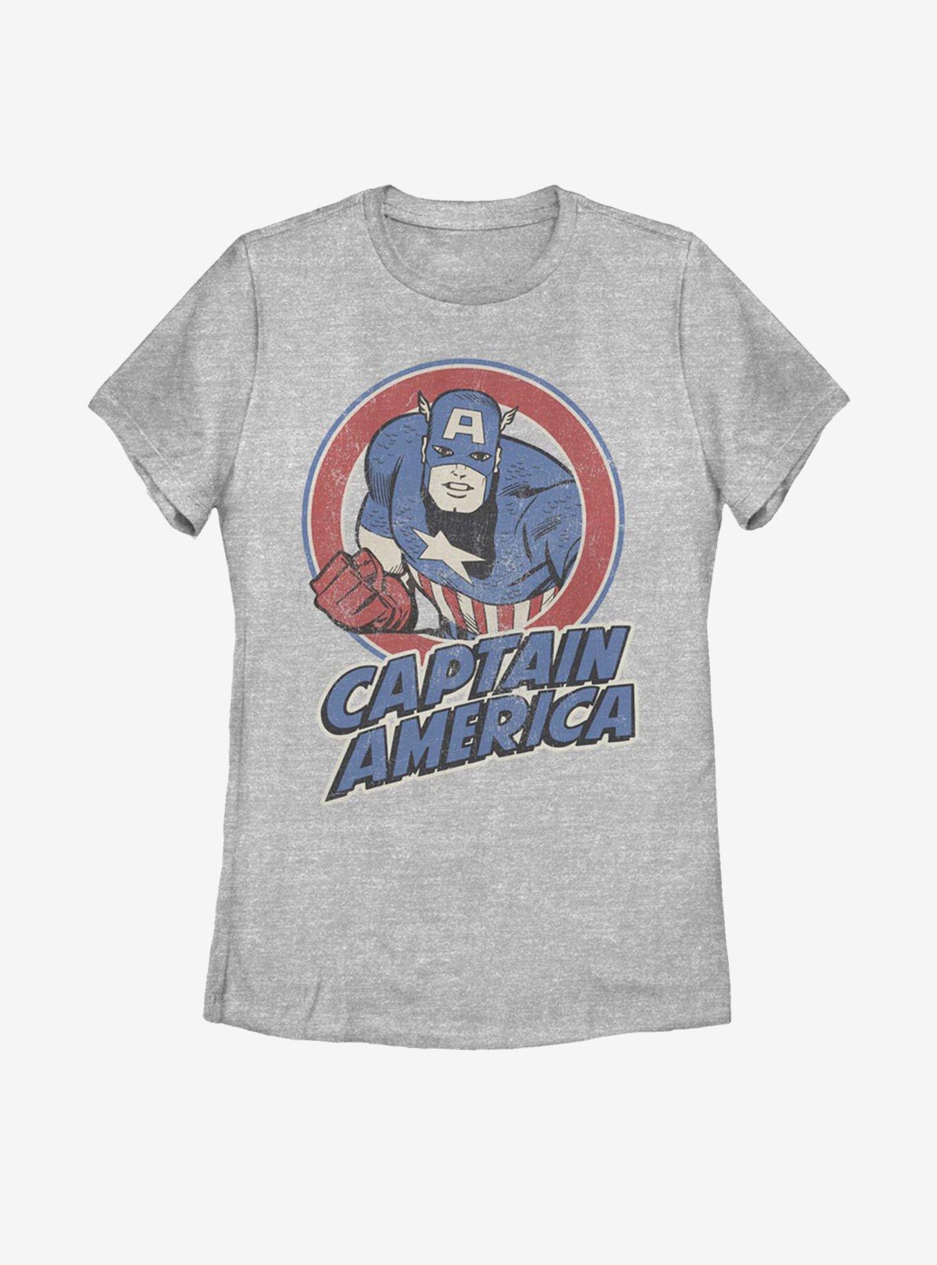 Marvel Captain America Vintage Womens T-Shirt, ATH HTR, hi-res