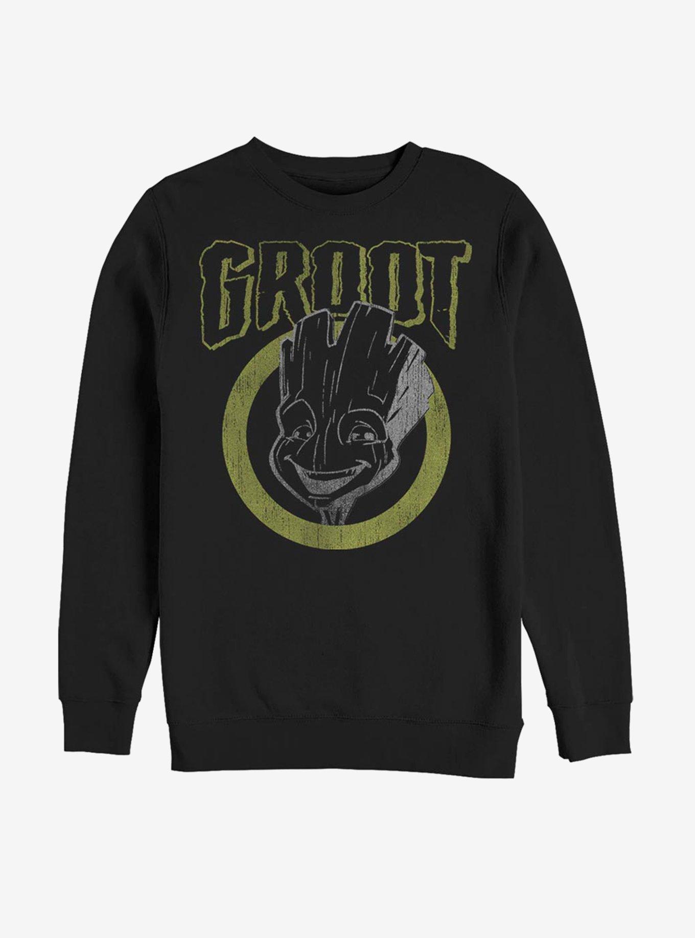 Marvel Guardians Of The Galaxy Grunge Groot Sweatshirt, BLACK, hi-res