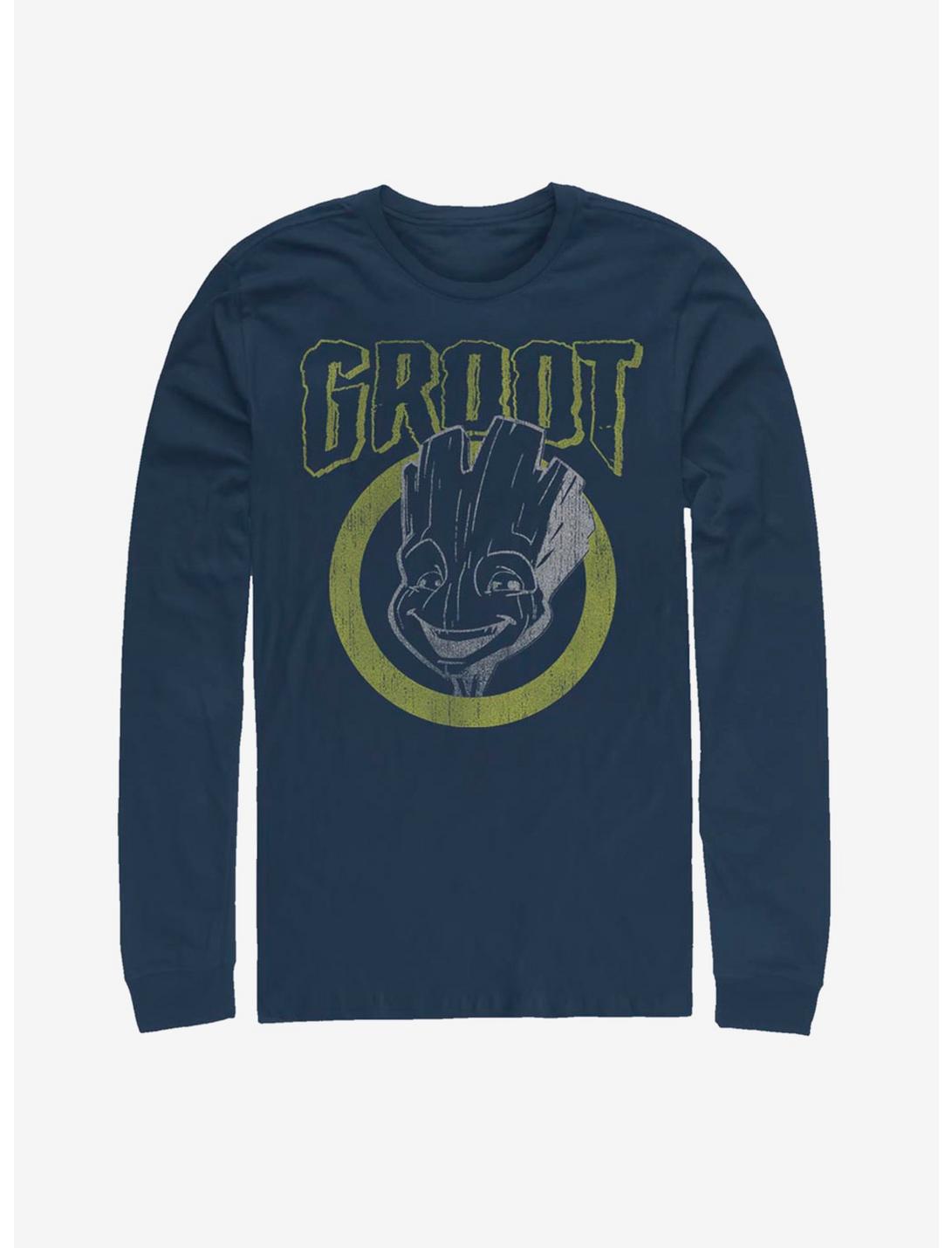 Marvel Guardians Of The Galaxy Grunge Groot Long-Sleeve T-Shirt, NAVY, hi-res