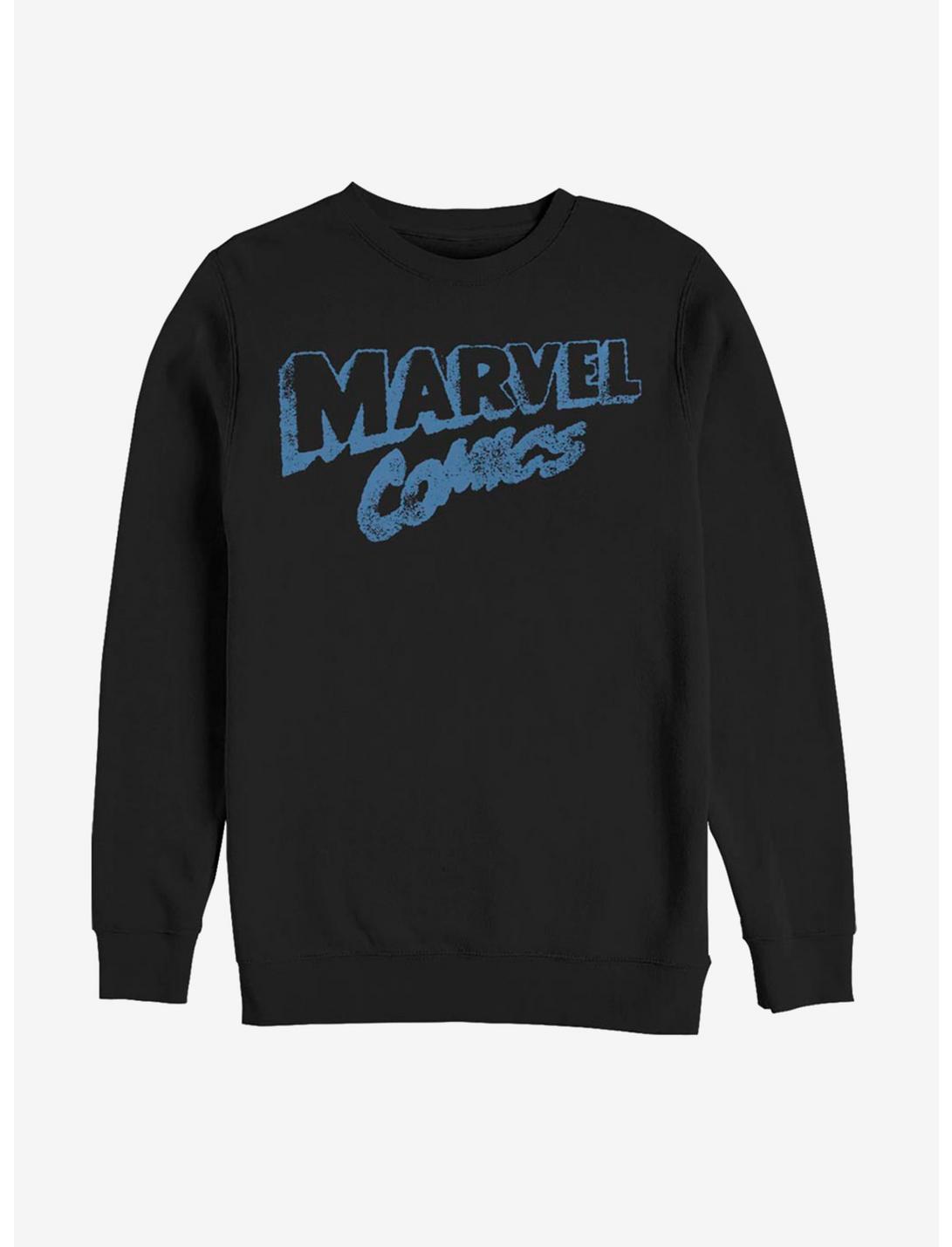 Marvel Distressed Logo Sweatshirt, BLACK, hi-res