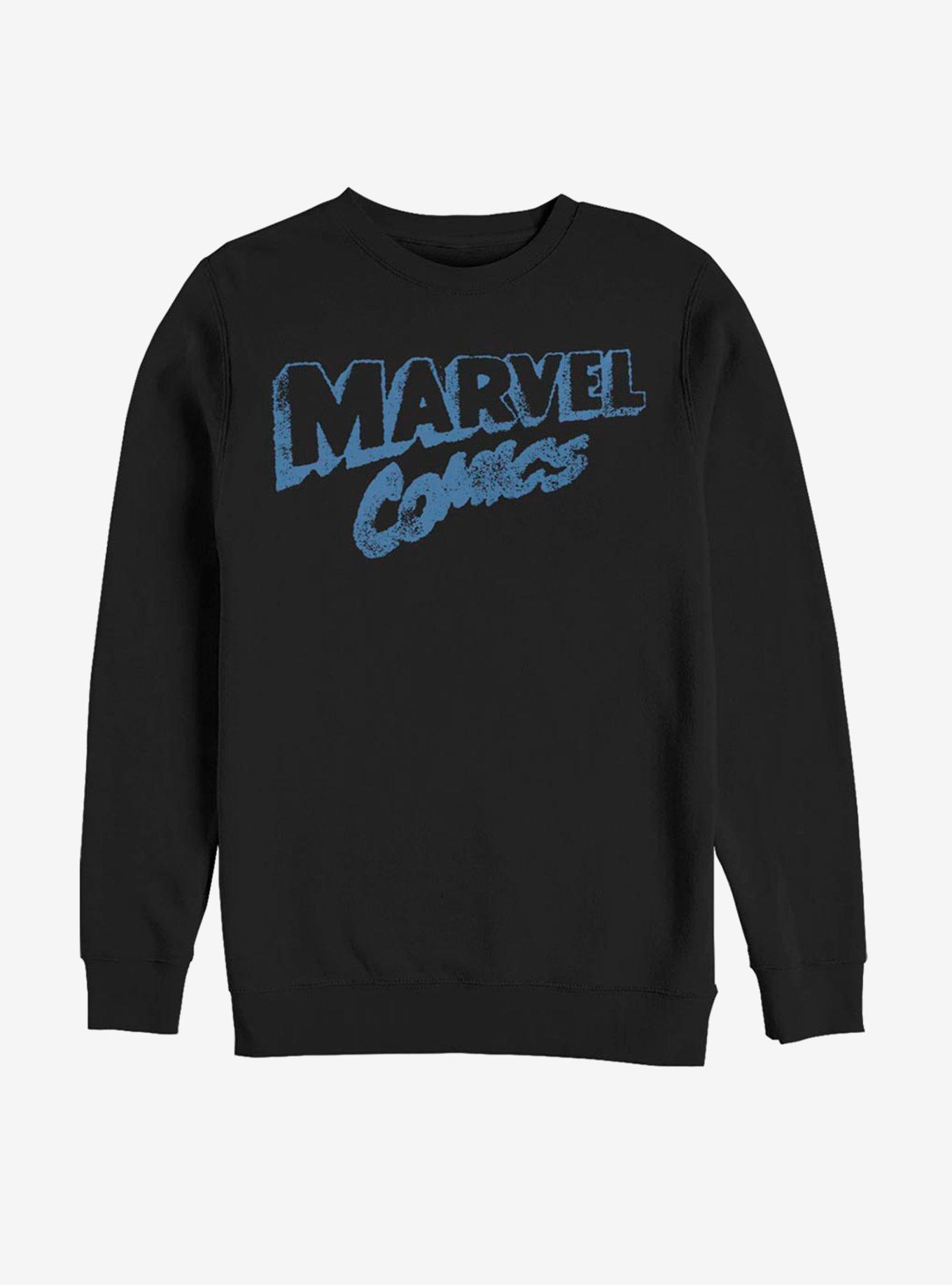 Marvel Distressed Logo Sweatshirt, BLACK, hi-res