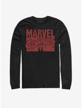 Marvel Red Distressed Logo Long-Sleeve T-Shirt, BLACK, hi-res