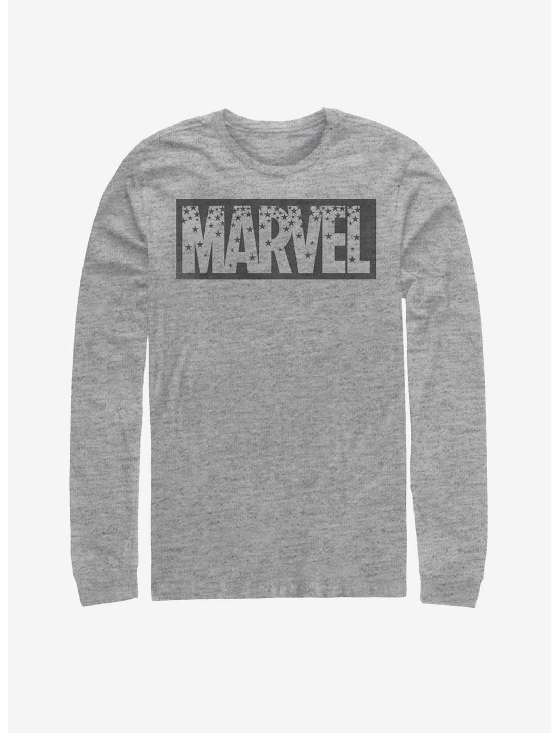 Marvel Starry Logo Long-Sleeve T-Shirt, ATH HTR, hi-res