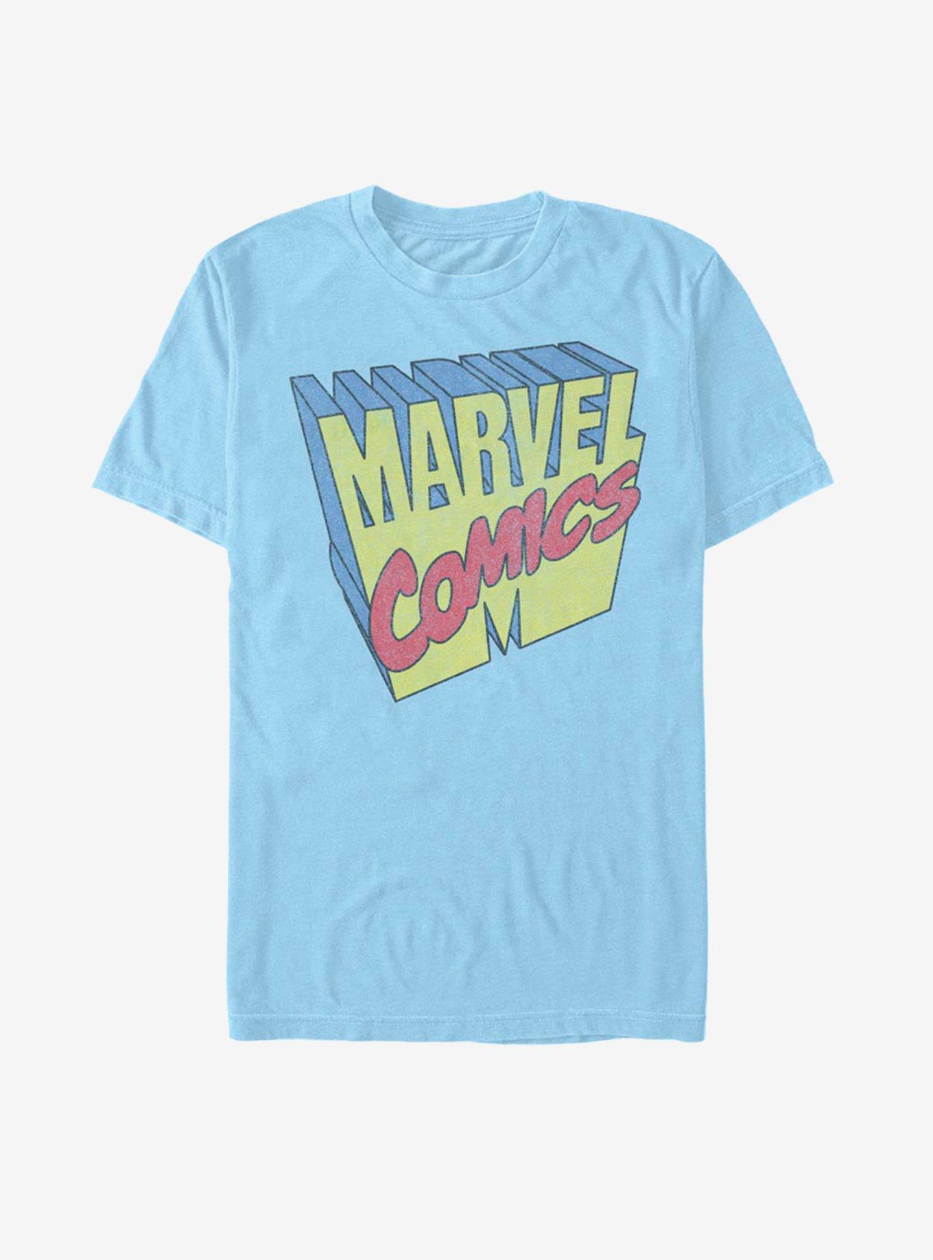 Marvel 3D Logo T-Shirt, LT BLUE, hi-res