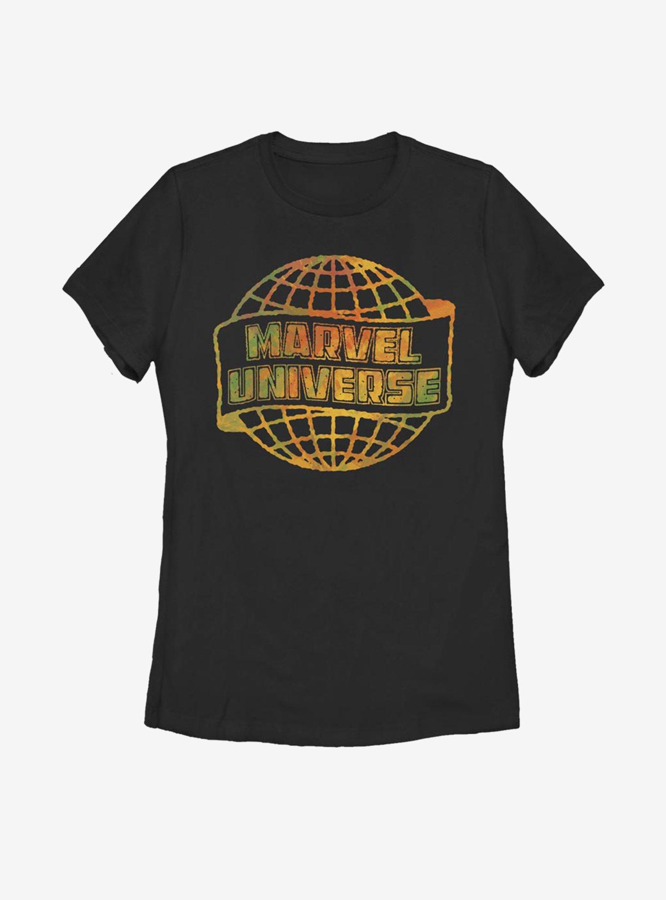 Marvel Universe Globe Logo Womens T-Shirt, BLACK, hi-res