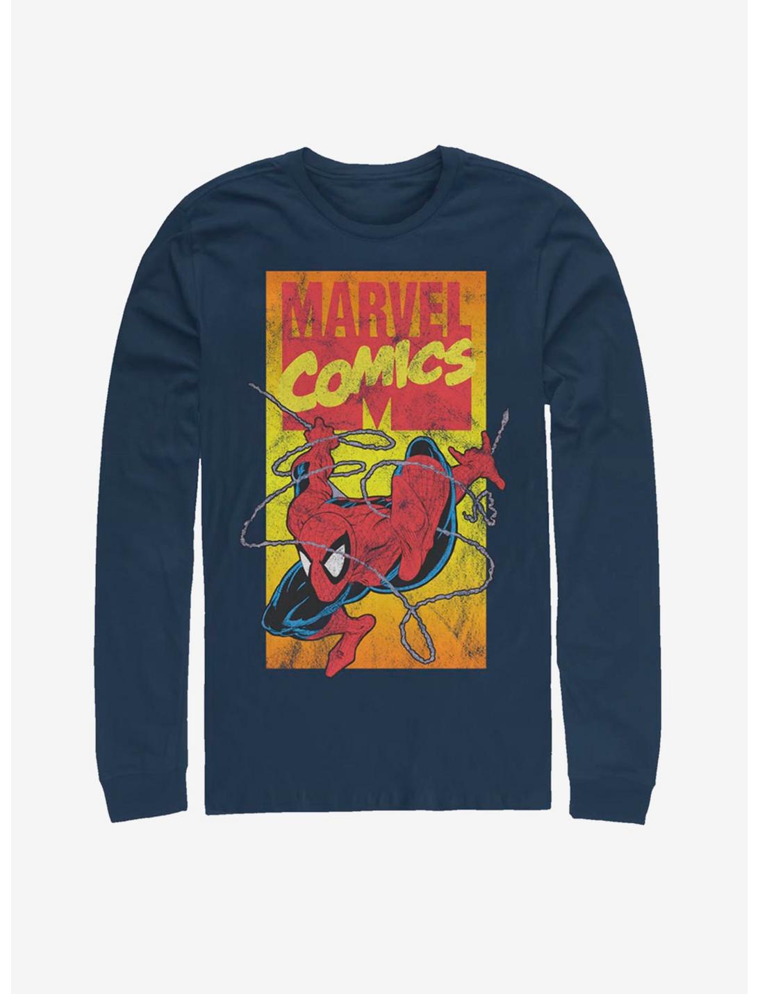 Marvel Spider-Man Vintage Comic Spidey Long-Sleeve T-Shirt, NAVY, hi-res