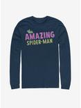 Marvel The Amazing Spider-Man Retro Logo Long-Sleeve T-Shirt, NAVY, hi-res