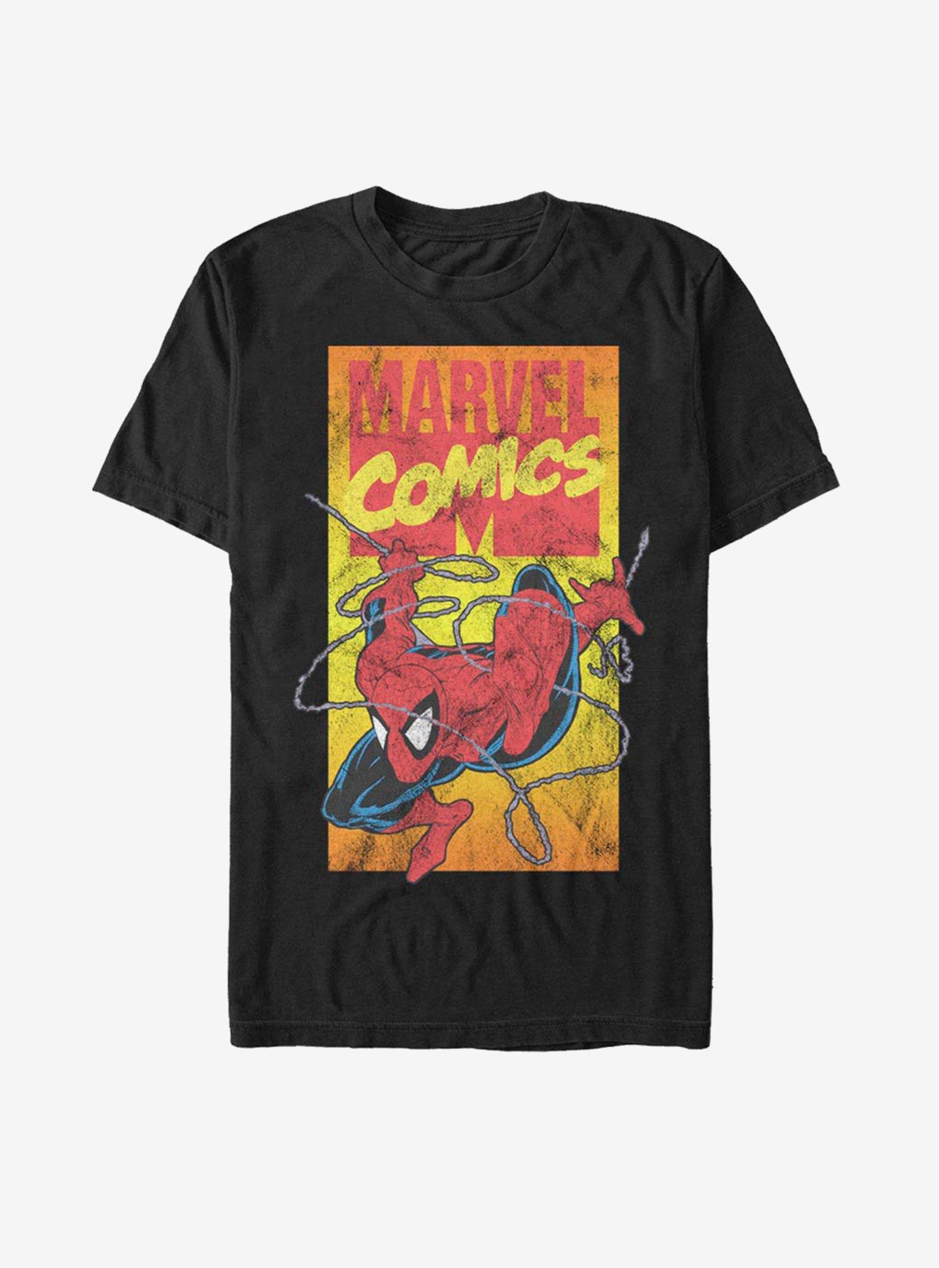 Marvel Spider-Man Vintage Comic Spidey T-Shirt, BLACK, hi-res