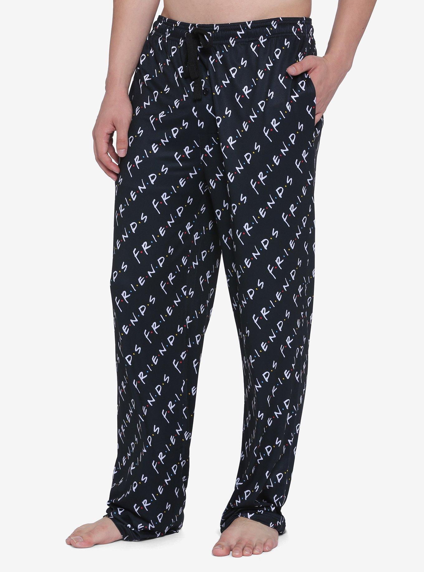 Friends Logo Pajama Pants, BLACK, hi-res