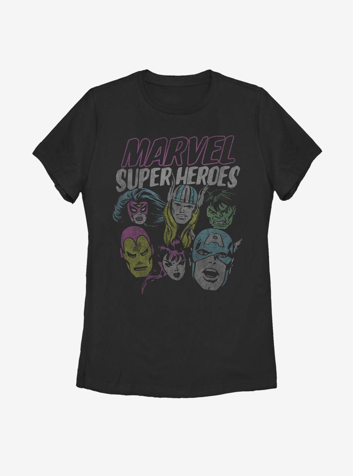 Marvel Avengers Super Heroes Distressed Womens T-Shirt, , hi-res