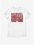 Marvel Red Distressed Logo Womens T-Shirt, WHITE, hi-res