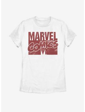 Marvel Red Distressed Logo Womens T-Shirt, , hi-res