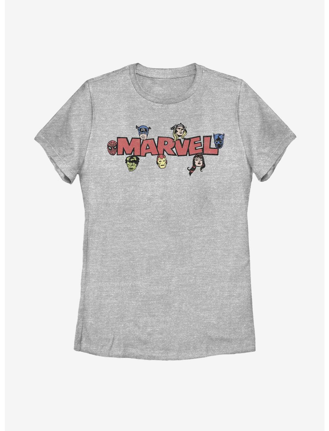 Marvel Vintage Character Logo Womens T-Shirt, ATH HTR, hi-res