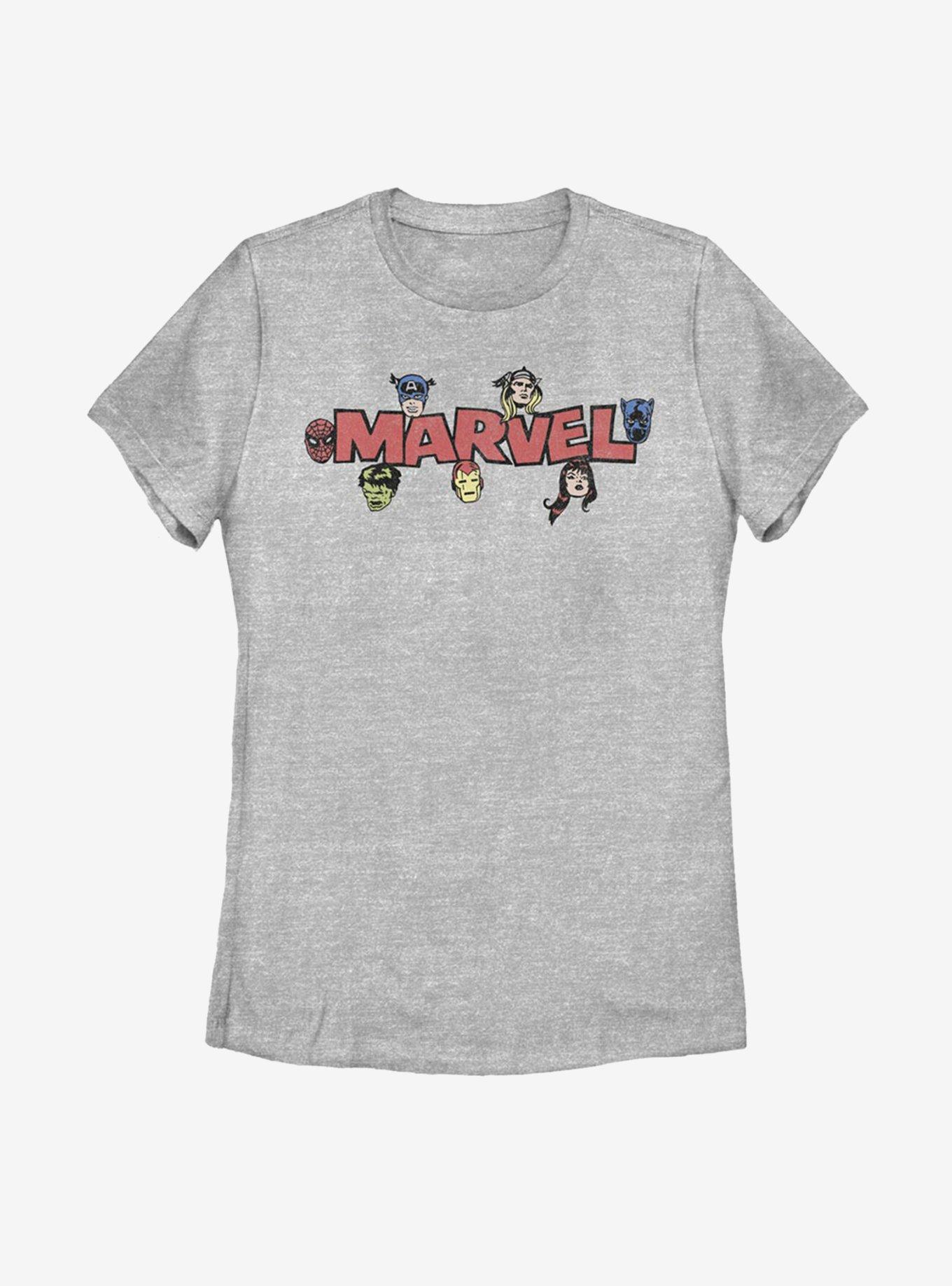 Marvel Vintage Character Logo Womens T-Shirt, ATH HTR, hi-res