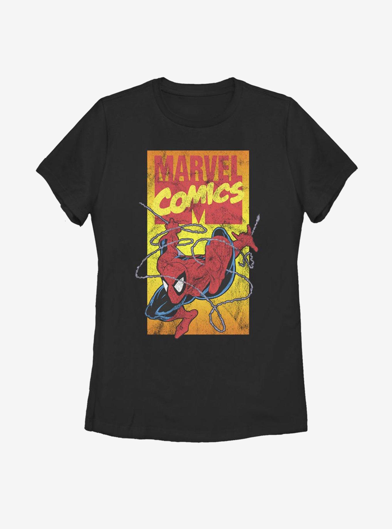 Marvel Spider-Man Vintage Comic Spidey Womens T-Shirt, BLACK, hi-res